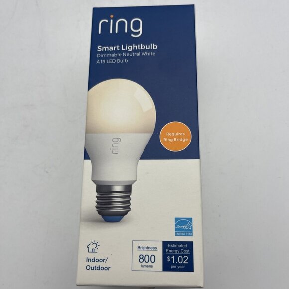 Ring smart light bulb 800 Lumens A19 Led NIB New in Box - Picture 1 of 4